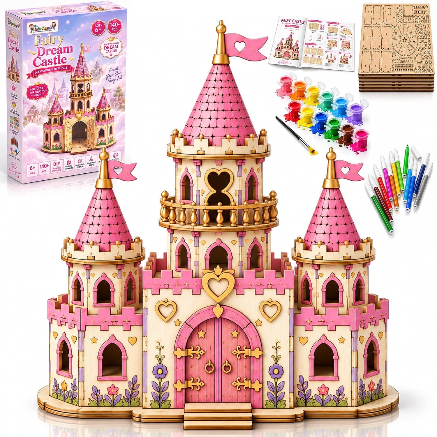 LEGO Style - The Little Ones Building & Construction Sets - 210+ PCS Castle Building Block Toys for Girls Toys for Kids Birthday Gifts DIY STEM Educational Toys for Girls Aged 8-14 Years [Fairy Dream Castle]
