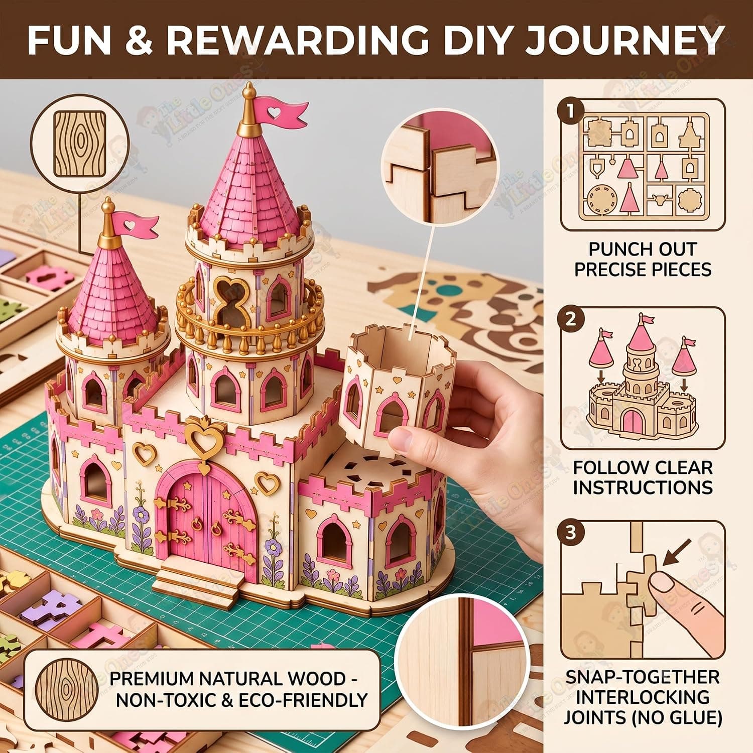 LEGO Style - The Little Ones Building & Construction Sets - 210+ PCS Castle Building Block Toys for Girls Toys for Kids Birthday Gifts DIY STEM Educational Toys for Girls Aged 8-14 Years [Fairy Dream Castle] — view 4