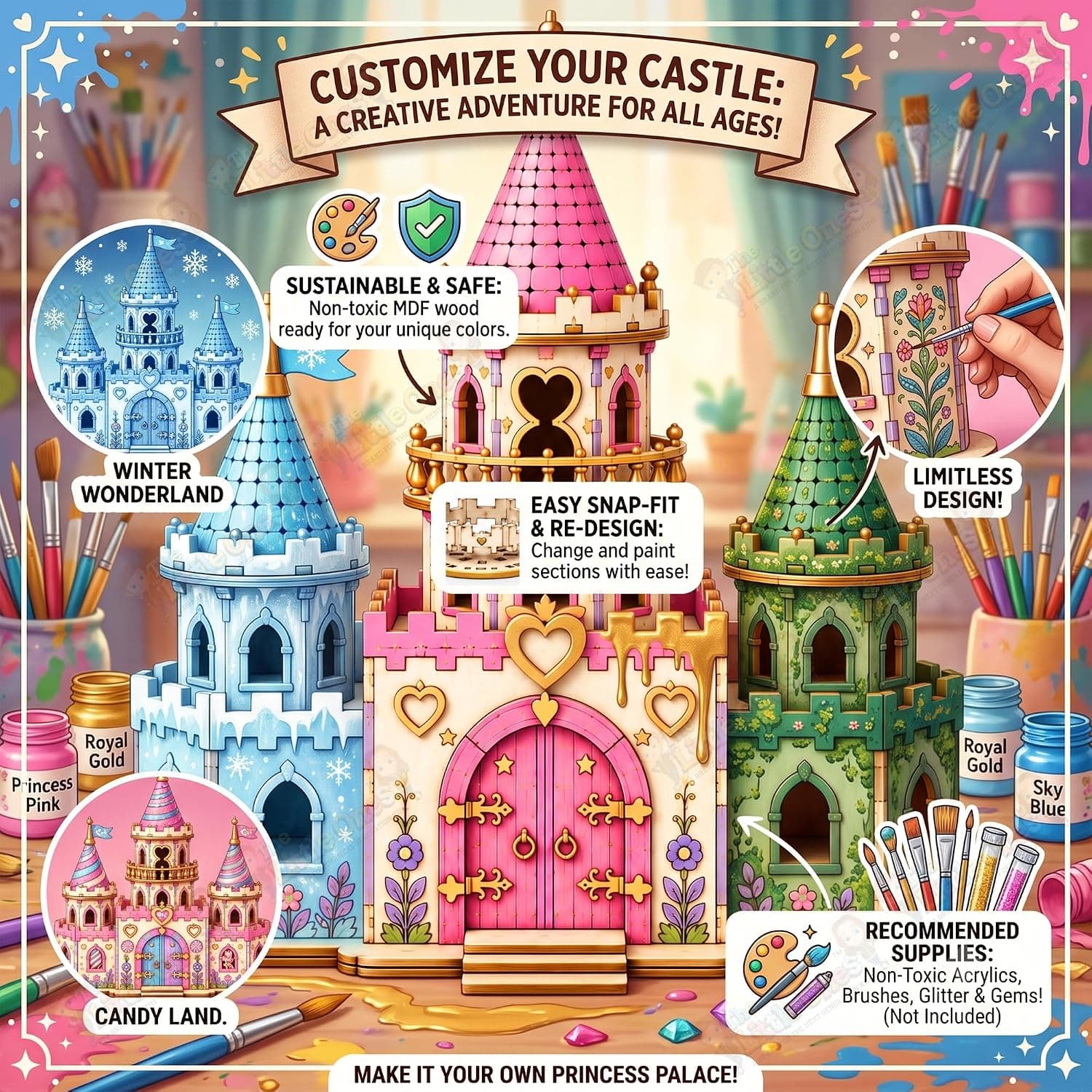 LEGO Style - The Little Ones Building & Construction Sets - 210+ PCS Castle Building Block Toys for Girls Toys for Kids Birthday Gifts DIY STEM Educational Toys for Girls Aged 8-14 Years [Fairy Dream Castle] — view 6