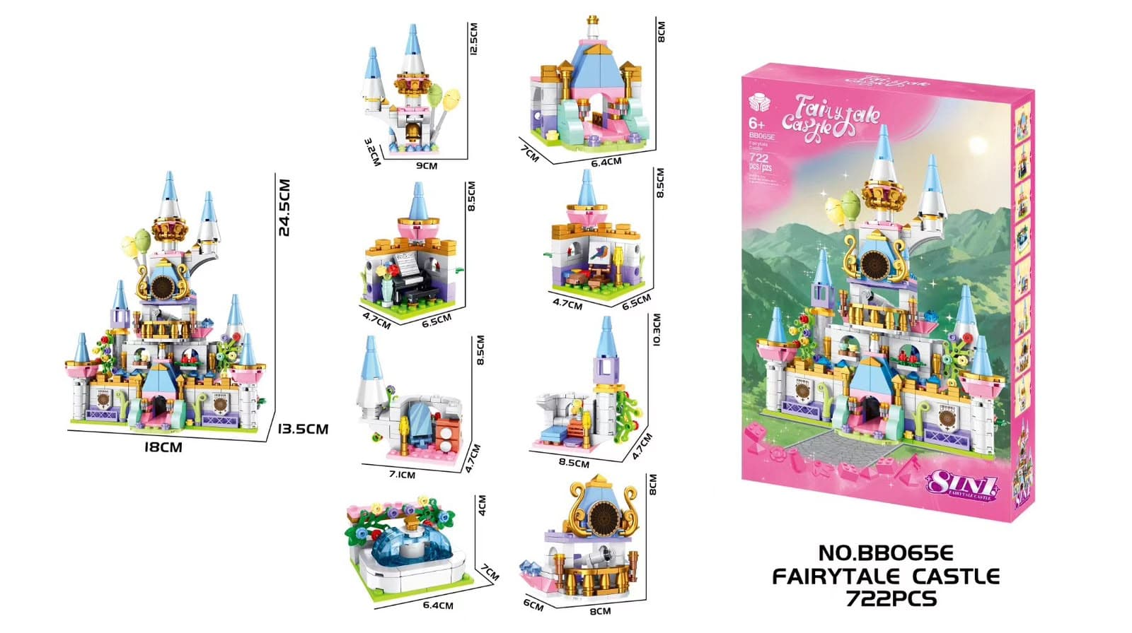 LEGO Style - The Little Ones Building & Construction Sets - 210+ PCS Castle Building Block Toys for Girls Toys for Kids Birthday Gifts DIY STEM Educational Toys for Girls Aged 8-14 Years [Fairy Dream Castle] — view 7