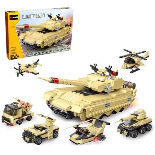 LEGO Style Multificence Building Blocks Tank Set | 724+ Pieces | 13 Different Shapes | Ages 6+ | Model 31038 — view 3