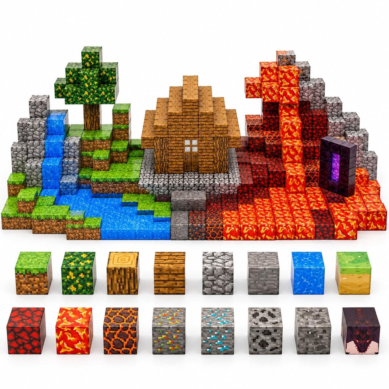 Kidoyz Magnetic Building Blocks for Kids | Creative Construction Block Set with Colorful 3D Cube Pieces | DIY Building Toy for Boys & Girls | STEM Learning Construction Set | Birthday Gift for Kids