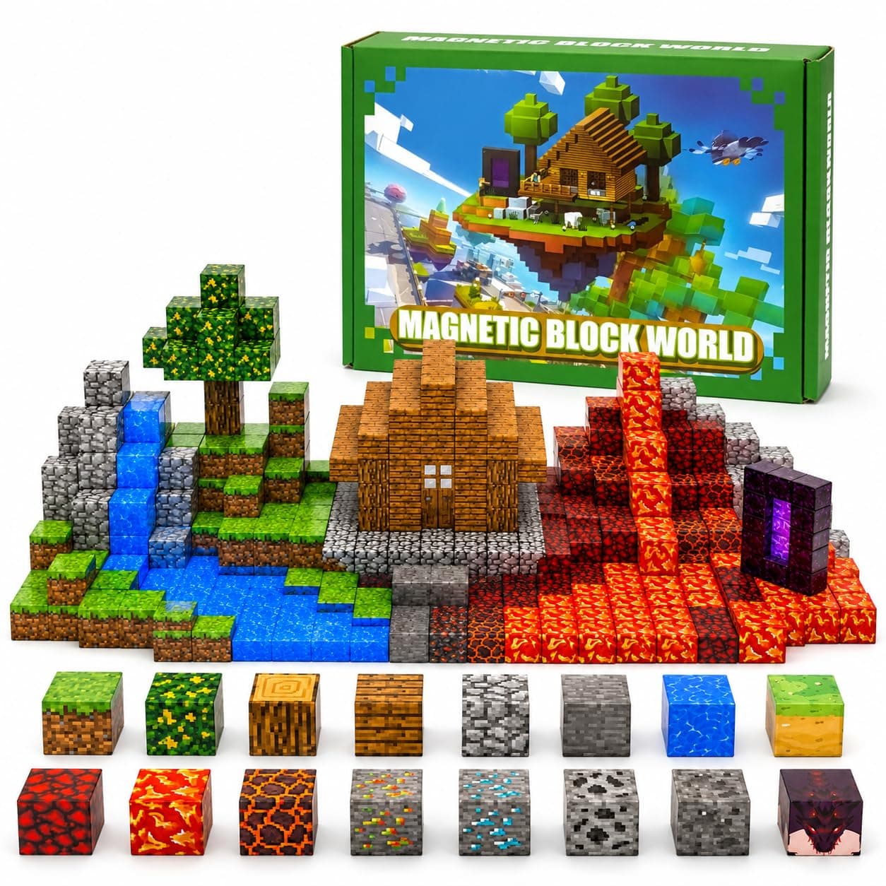 Kidoyz Magnetic Building Blocks for Kids | Creative Construction Block Set with Colorful 3D Cube Pieces | DIY Building Toy for Boys & Girls | STEM Learning Construction Set | Birthday Gift for Kids — view 6