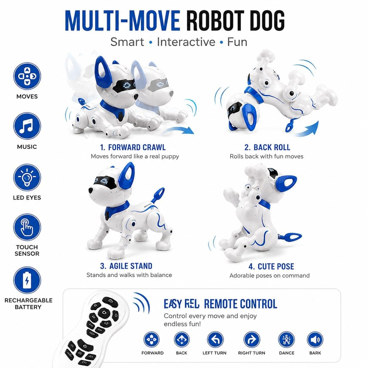Stunt Robotic Dog Toy for Kids | Remote Control Smart Robot Dog with Music, Dance, Storytelling & Programmable Actions | Rechargeable Interactive Walking Pet Toy for Boys & Girls (Purple) — view 8