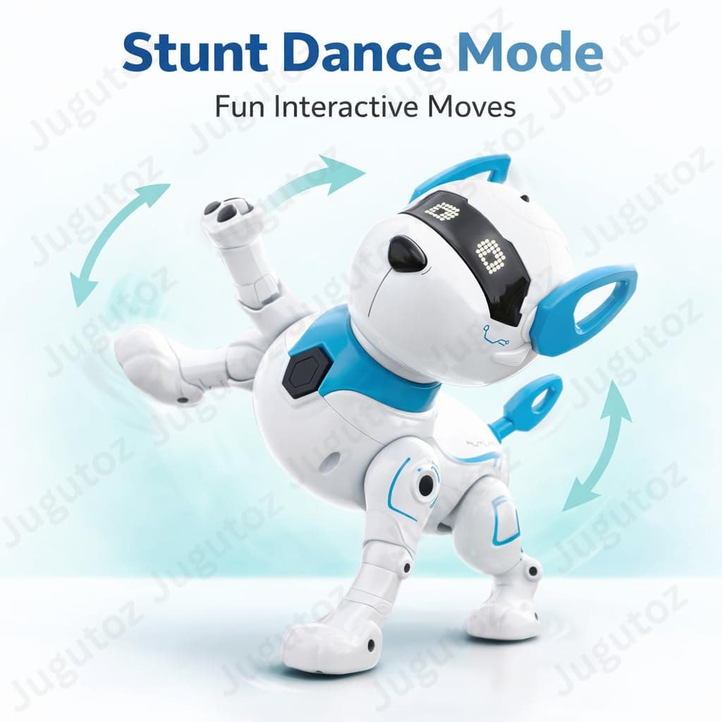 RC Robot Dog Toy for Kids with Touch Control, Walking & Talking Features Smart Robotic Puppy with Lights & Music Interactive Remote Control Pet Toy for Boys & Girls (White) — view 3