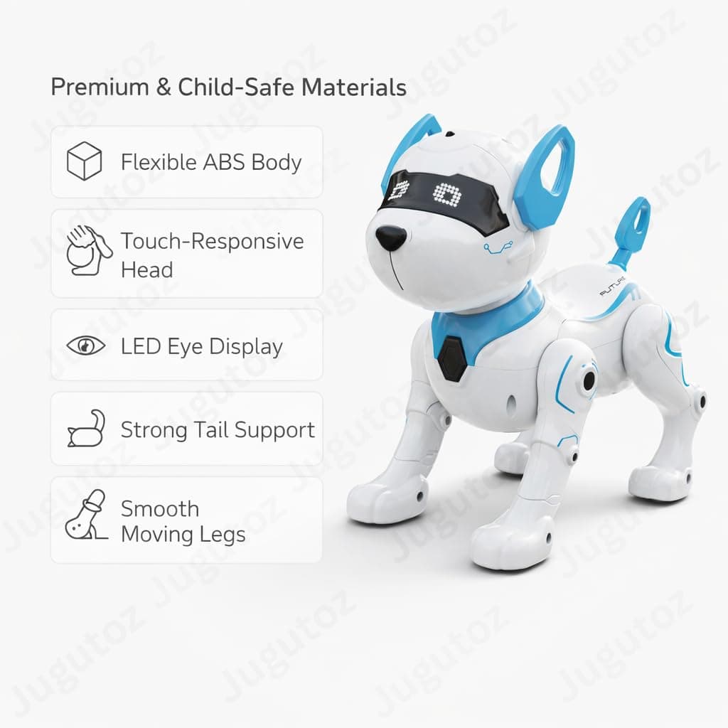 RC Robot Dog Toy for Kids with Touch Control, Walking & Talking Features Smart Robotic Puppy with Lights & Music Interactive Remote Control Pet Toy for Boys & Girls (White) — view 4