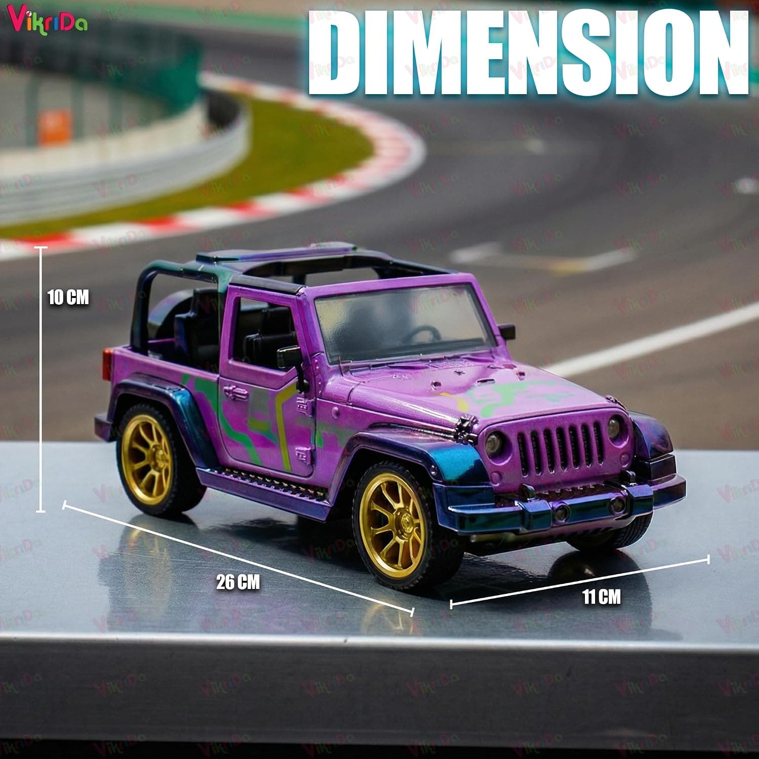 Kidoyz 1:16 Scale Remote Control Classic Jeep with Music & Lights, 2.4GHz Full Function Radio Control Vehicle, Adjustable Fine Tuning, Gift for Kids Ages 3+ — view 2