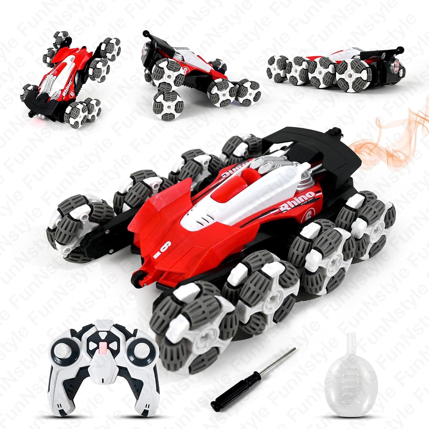 Kidoyz 8 Omni Wheels Remote Control Car | Stunt RC Car with 360° Spin, Drift & High-Speed Play | Racing Toy Vehicle for Kids