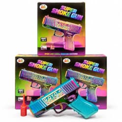 QYD Super Smoke Gun (Model 169-9) – Battery Operated Electric UV Coloured Mist Spray Toy Pistol with Flashing Lights, Combat Sounds, and Recoil Vibration