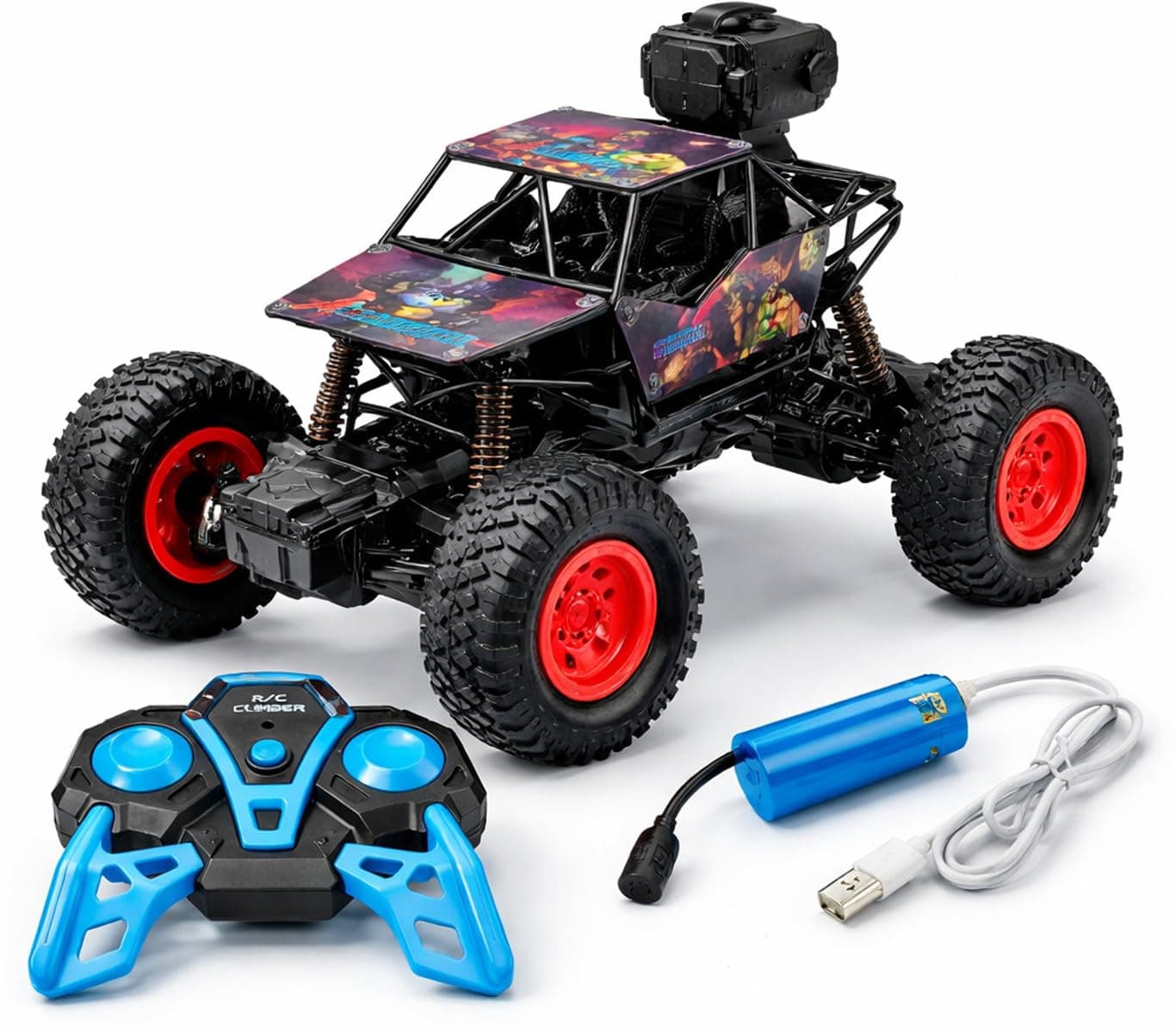 RC Car for Kids | Rock Crawler Monster Truck Drift Remote Control Car | 100+ft Range 2.4GHz | Rechargeable Battery, Type-C USB | 2WD Off-Road Climbing Racing Toy