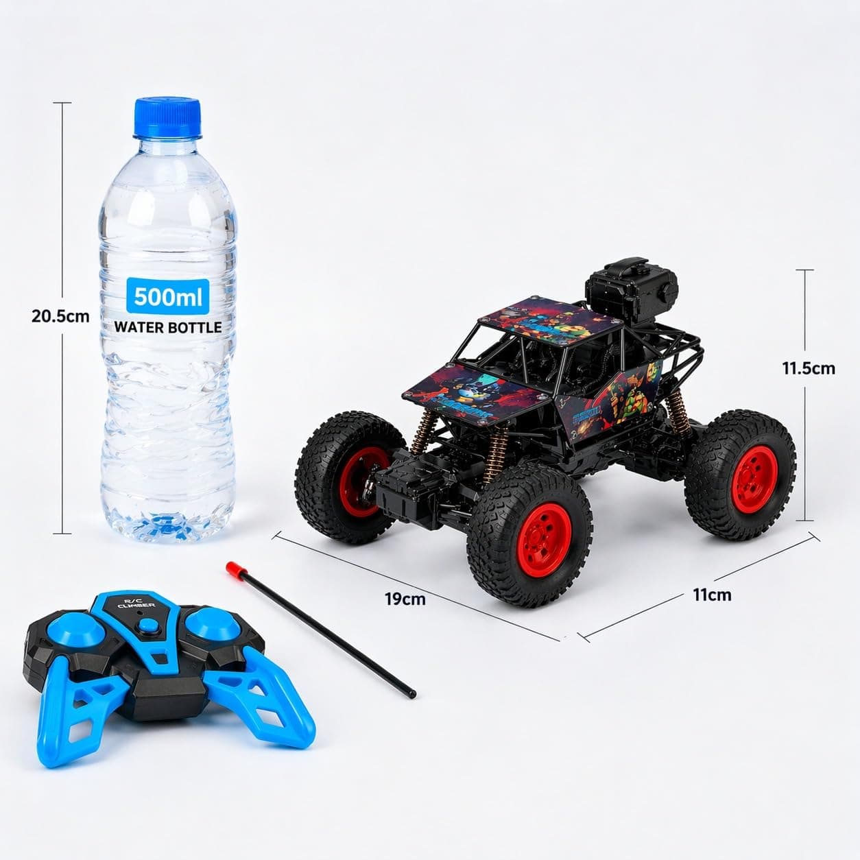 RC Car for Kids | Rock Crawler Monster Truck Drift Remote Control Car | 100+ft Range 2.4GHz | Rechargeable Battery, Type-C USB | 2WD Off-Road Climbing Racing Toy — view 2