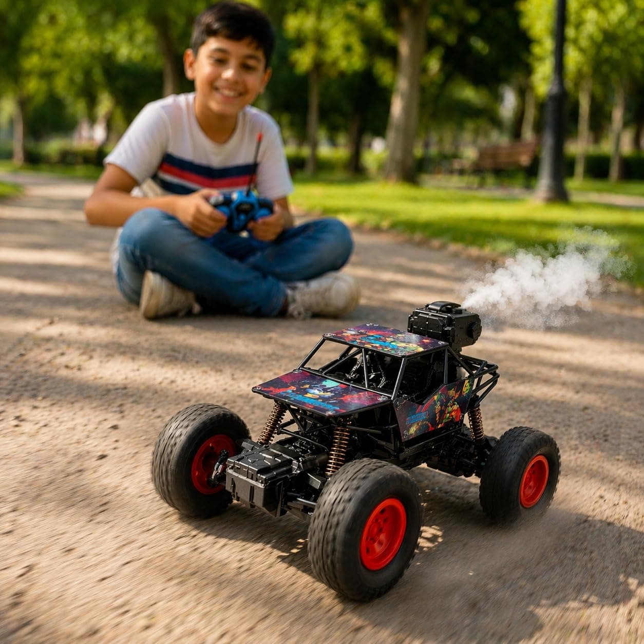 RC Car for Kids | Rock Crawler Monster Truck Drift Remote Control Car | 100+ft Range 2.4GHz | Rechargeable Battery, Type-C USB | 2WD Off-Road Climbing Racing Toy — view 5