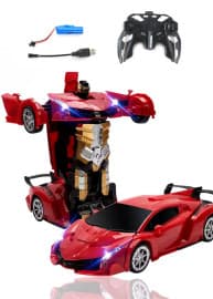 Remote Control car Robot Cars for Kids 4+ Year Deformation Car, 2 in 1 with Spray funtion Convertible Robot car Rc Racing Car, Rechargeable, (Pack of 1)(Orange Colour) (red or Yellow)