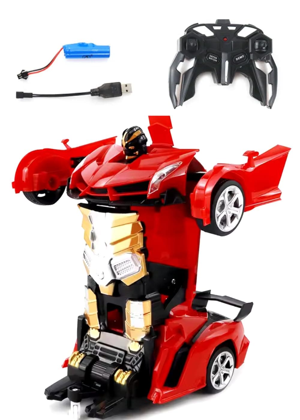Remote Control car Robot Cars for Kids 4+ Year Deformation Car, 2 in 1 with Spray funtion Convertible Robot car Rc Racing Car, Rechargeable, (Pack of 1)(Orange Colour) (red or Yellow) — view 5