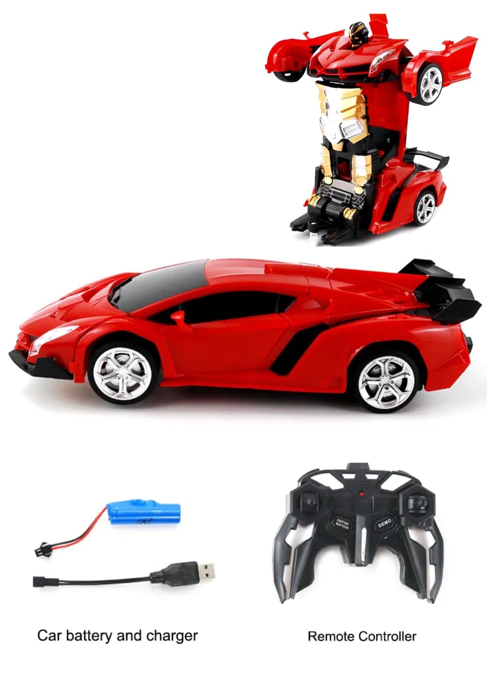 Remote Control car Robot Cars for Kids 4+ Year Deformation Car, 2 in 1 with Spray funtion Convertible Robot car Rc Racing Car, Rechargeable, (Pack of 1)(Orange Colour) (red or Yellow) — view 7