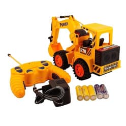 Wireless Remote Control Construction Truck Toy for Kids, LED Light RC Construction Vehicle with 2.4GHz Remote Control, Heavy Duty Engineering Truck, Battery Operated Toy Gift for Boys & Girls Age 3+