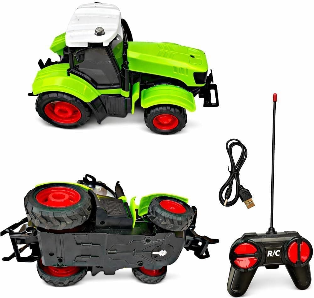 Remote Control Tractor Toy for Boys with LED Light and Rechargeable Battery, Ages 6-15 Years, Multicolor, Plastic — view 3