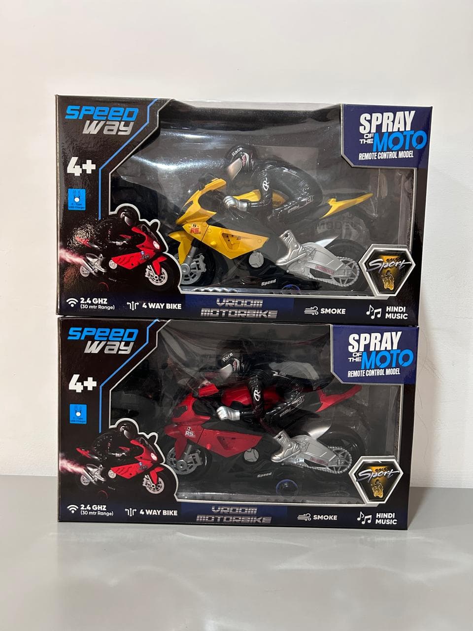 Kidoyz Rechargeable RC Motorcycle Toy for Kids | 2.4GHz Remote Control Racing Bike with LED Lights, Music & Sound | Rechargeable Battery Operated Motorbike - Random Color — view 6