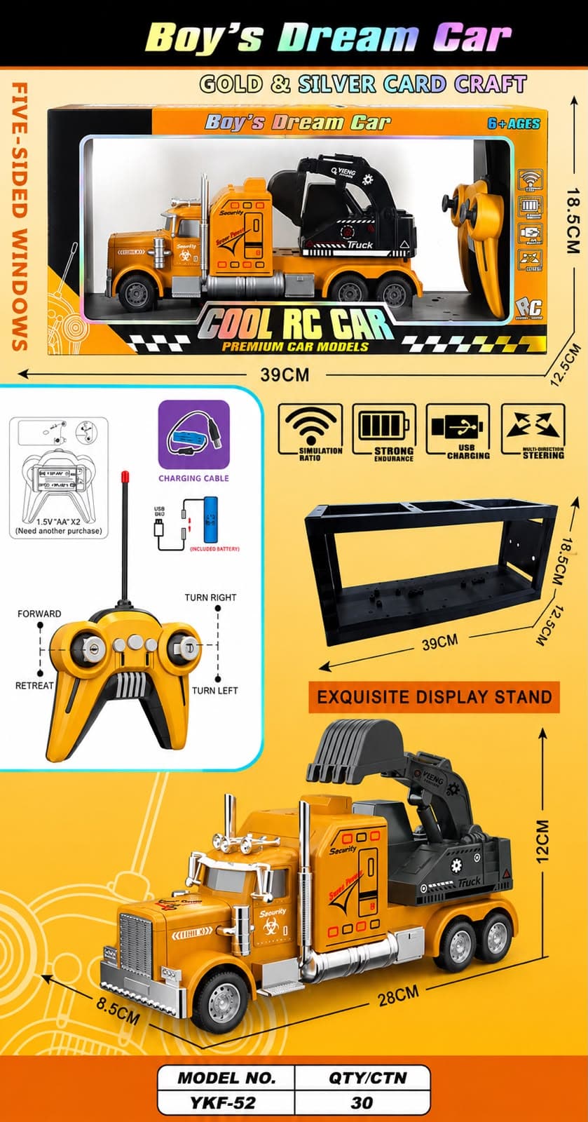 Truck JCB Remote Control JCB Excavator Construction Vehicle Toy for Kids — view 7