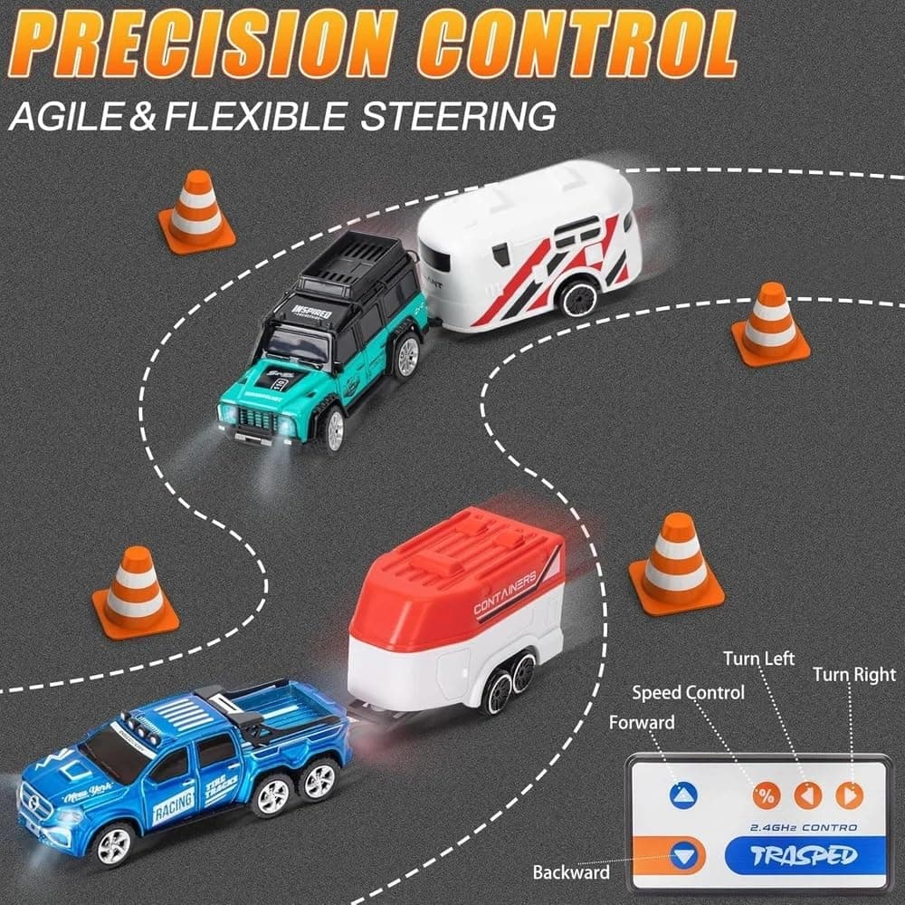 WONDERLUST CAR Remote Control Small Car, 1:64 Scale Off-Road RC Car, USB Rechargeable 2.4GHZ Three Speed Indoor Alloy Vehicle for Kids (Green GT laandrover) — view 5