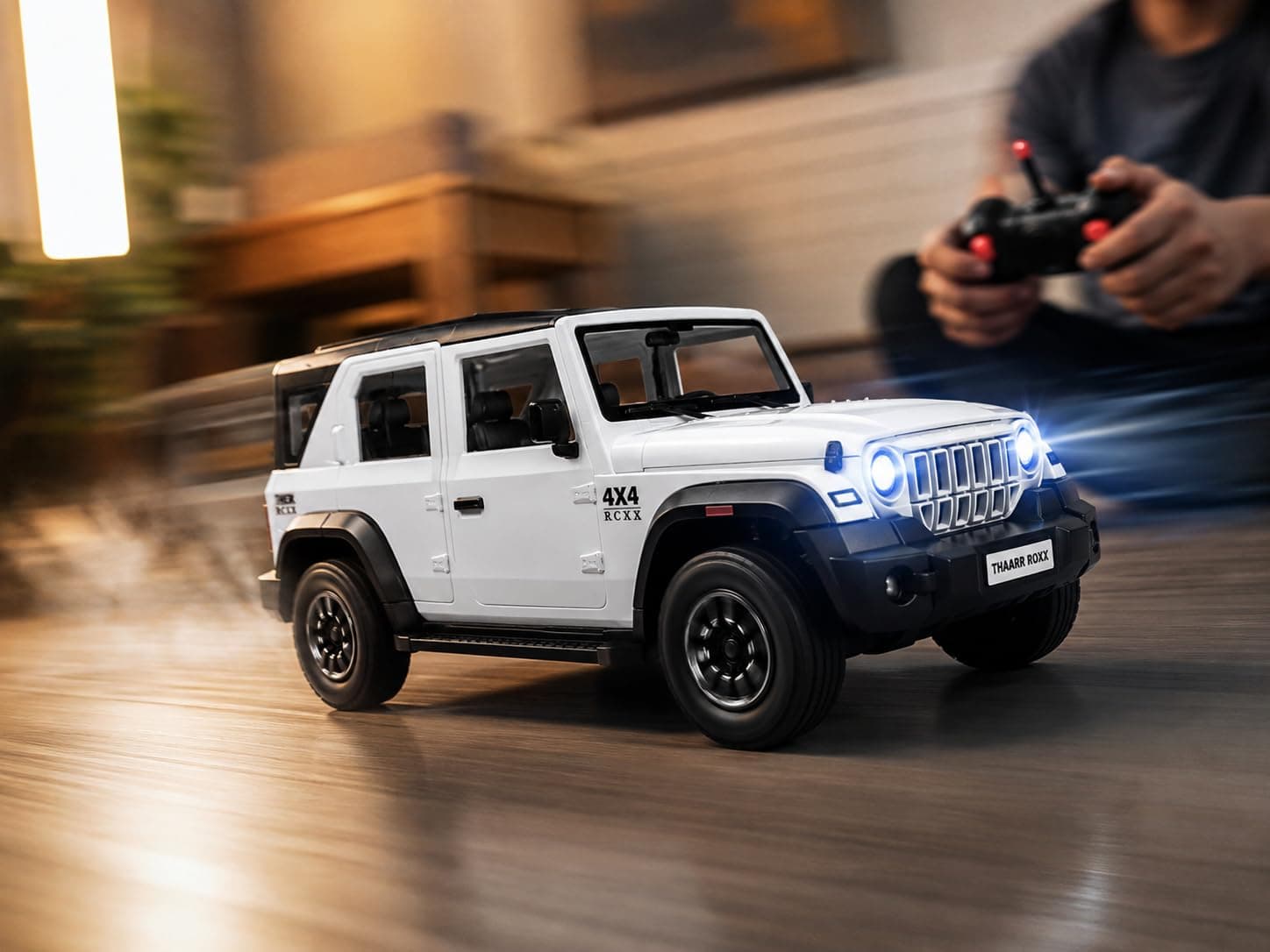 THOR ROXX 1:22 Scale Remote Control Die Cast SUV Car for Kids, Metal RC Off Road 4x4 Toy Vehicle with Light, Openable Doors & 2.4GHz Remote Control Car - Color As Per Stock — view 5