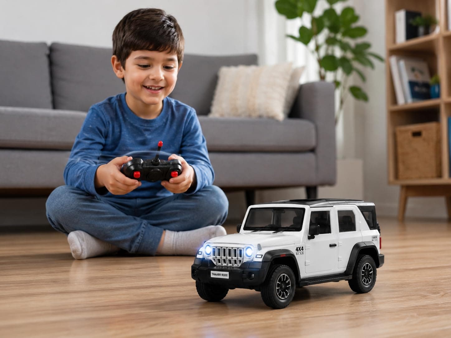 THOR ROXX 1:22 Scale Remote Control Die Cast SUV Car for Kids, Metal RC Off Road 4x4 Toy Vehicle with Light, Openable Doors & 2.4GHz Remote Control Car - Color As Per Stock — view 8