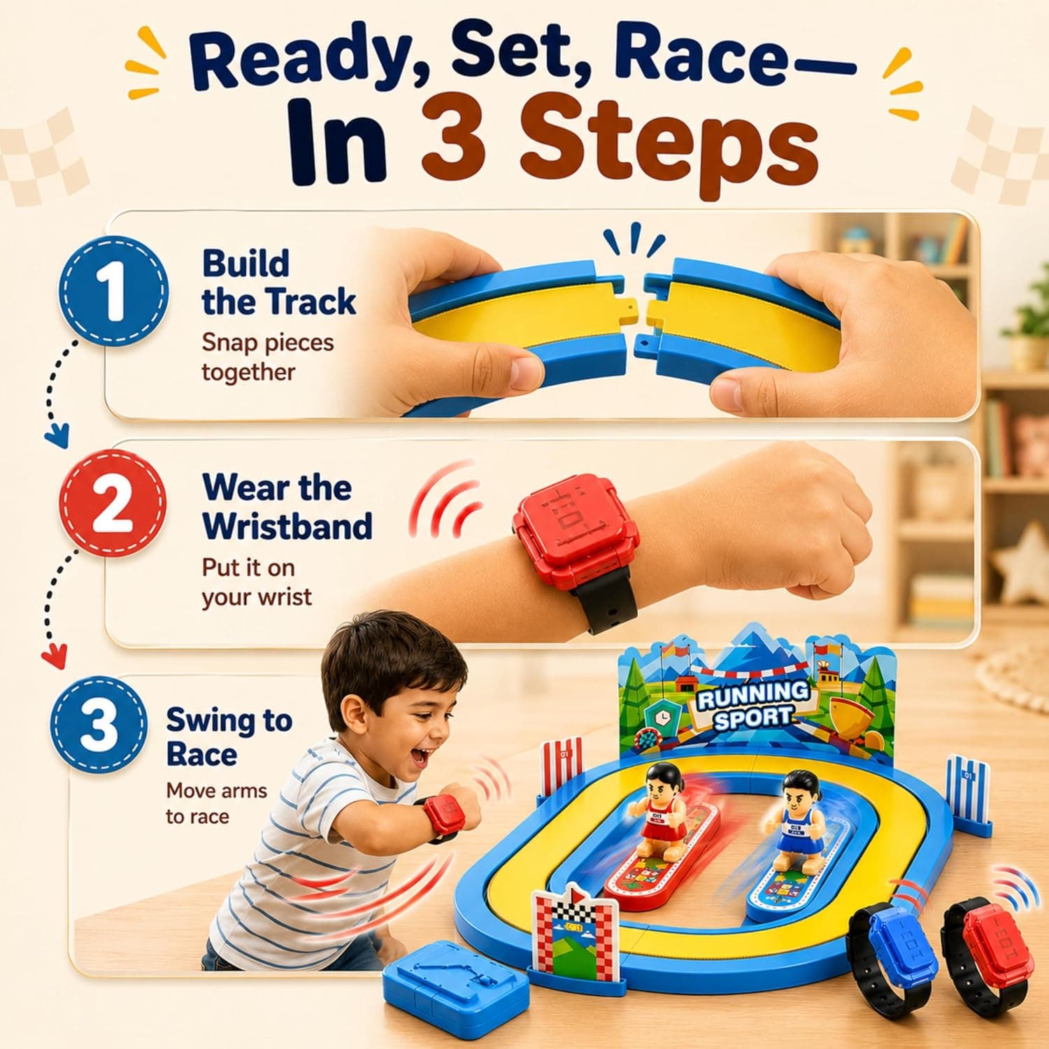 Kidoyz Homero Wireless Motion Sensor Racing Game Toy Set 2 Player Birthday Gift — view 5