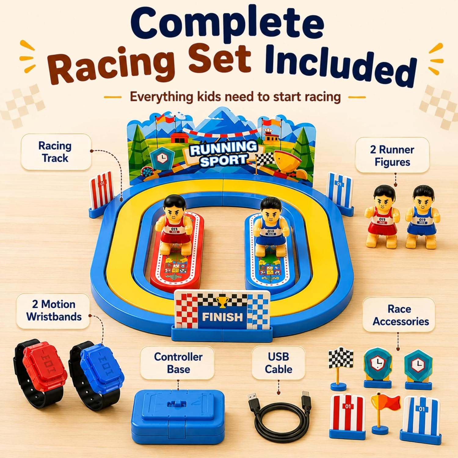 Kidoyz Homero Wireless Motion Sensor Racing Game Toy Set 2 Player Birthday Gift — view 9