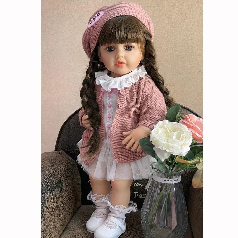 Baby Doll Girls 22", Soft Body Lifelike Newborn Baby Dolls, Silicone Full Body Real Life Baby Dolls with Feeding Kit Accessories for Ages 3+ Year Old Girls - Multicolor — view 4