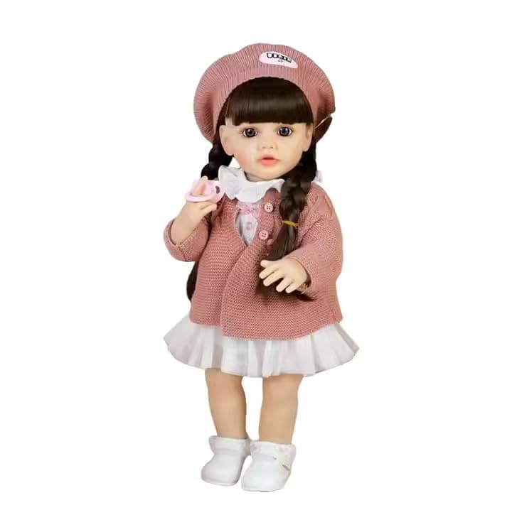 Baby Doll Girls 22", Soft Body Lifelike Newborn Baby Dolls, Silicone Full Body Real Life Baby Dolls with Feeding Kit Accessories for Ages 3+ Year Old Girls - Multicolor — view 5