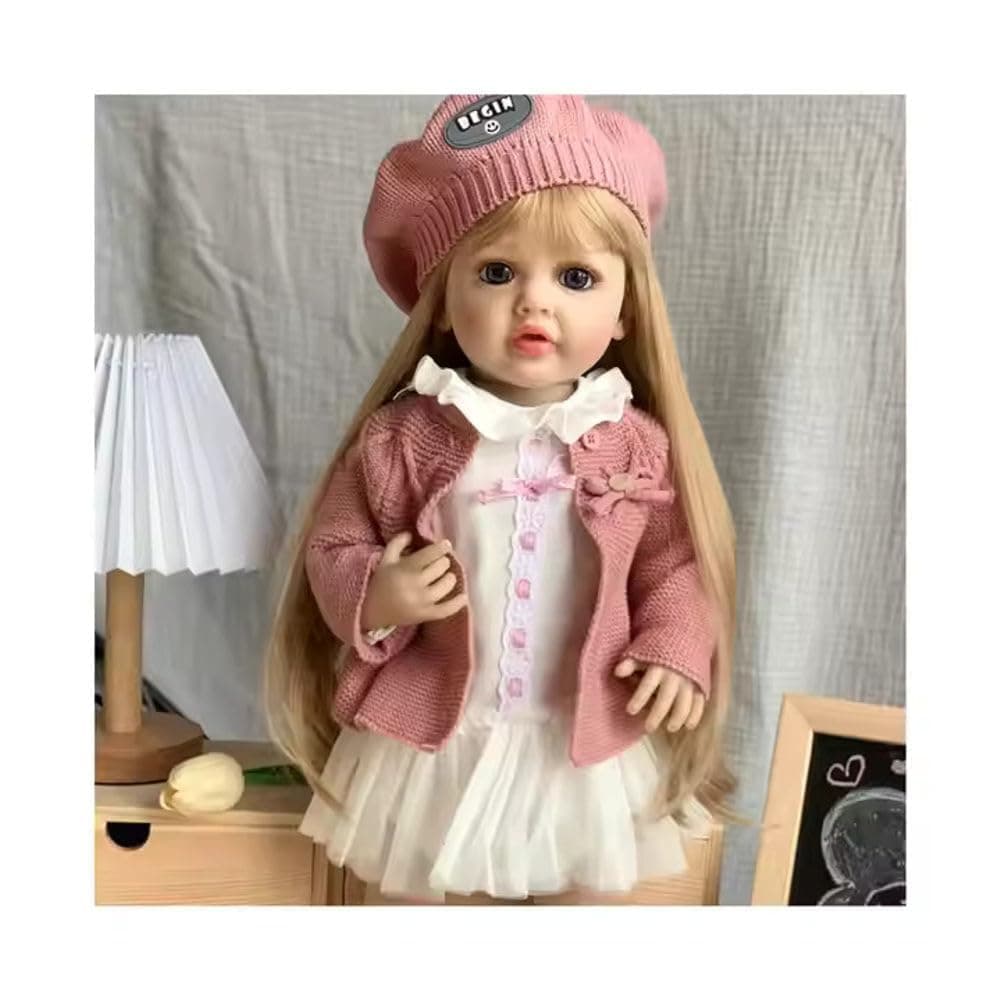 Baby Doll Girls 22", Soft Body Lifelike Newborn Baby Dolls, Silicone Full Body Real Life Baby Dolls with Feeding Kit Accessories for Ages 3+ Year Old Girls - Multicolor — view 8