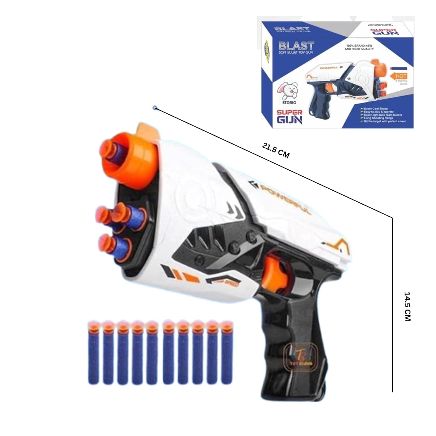 Toy Gun | Air Soft Gun Toy – Manual Foam Dart Blaster with Bullets for Kids | Safe Shooting Toy Gun | Indoor & Outdoor Battle Game Fun for Kids — view 2