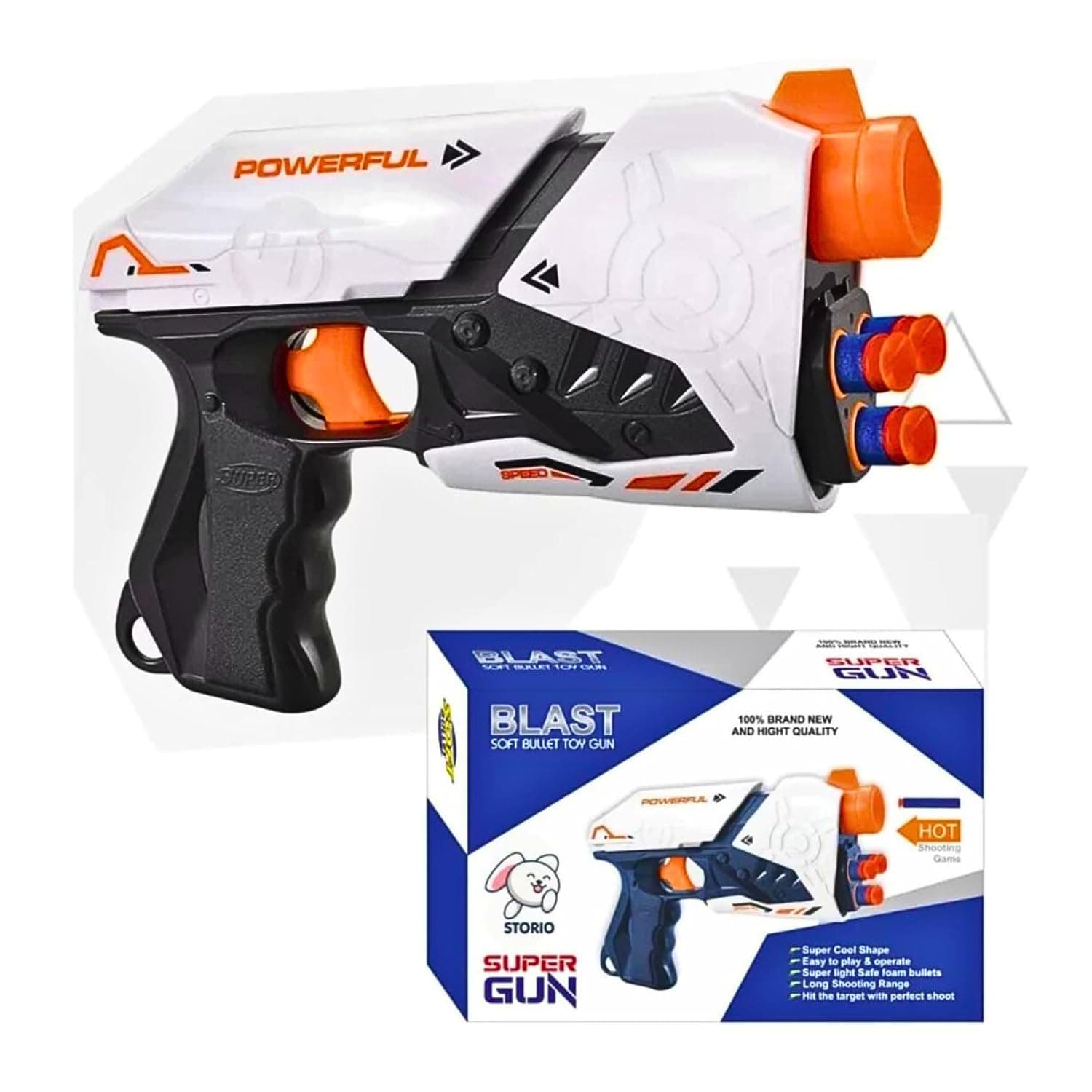Toy Gun | Air Soft Gun Toy – Manual Foam Dart Blaster with Bullets for Kids | Safe Shooting Toy Gun | Indoor & Outdoor Battle Game Fun for Kids — view 4