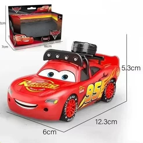 Red Car McQueen Diecast Model Car, 1:55 Scale, 12.3 x 6 x 5.3 cm | Gifts for Car Lovers | Gifts Birthday Gift — view 3