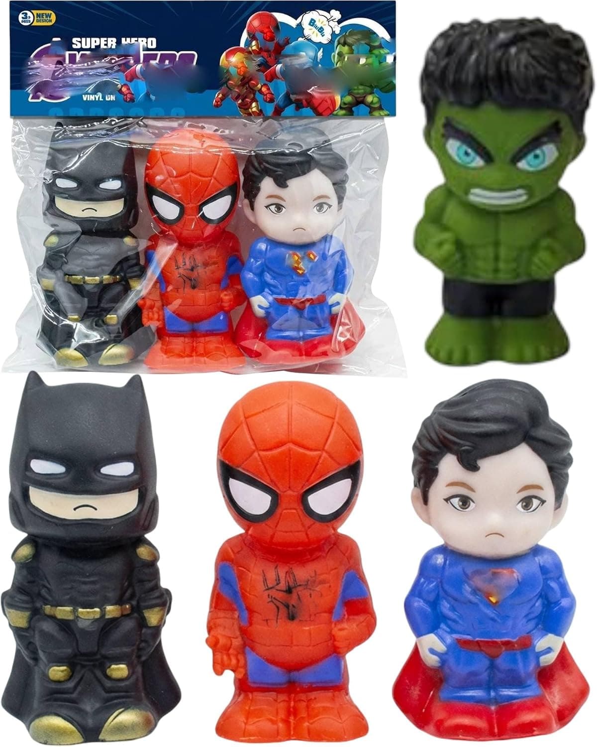 Avengers Superhero Squishy Toy Set – Soft Slow Rising Squeeze Toys for Kids | Cute Cartoon Action Figures | Stress Relief Sensory Toys | Return Gift for Boys & Girls 3+ Years (Pack of 3)