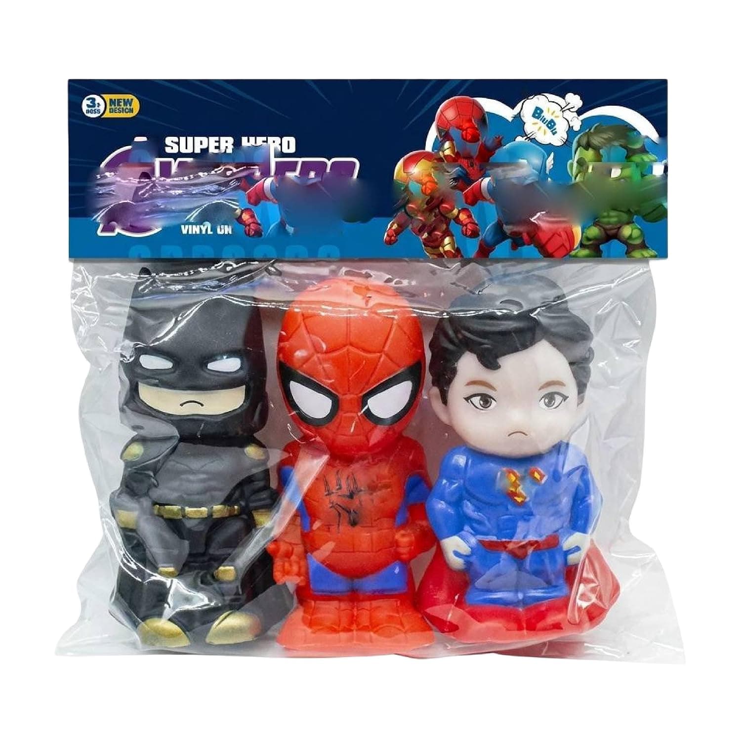 Avengers Superhero Squishy Toy Set – Soft Slow Rising Squeeze Toys for Kids | Cute Cartoon Action Figures | Stress Relief Sensory Toys | Return Gift for Boys & Girls 3+ Years (Pack of 3) — view 3