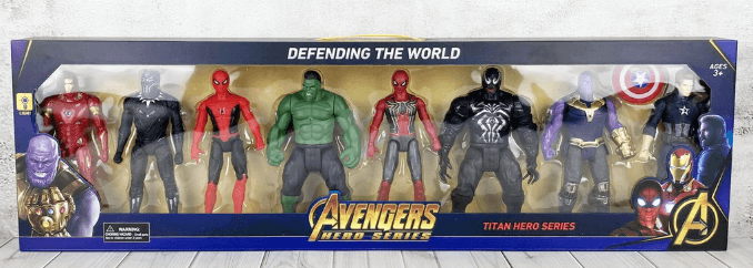 Avenger 8 Pcs Superhero Action Figure Set | Spider-Man, Iron Man, Hulk,  Captain America, Thor, Thanos, Black Panther & More |  Collectible Gift for Boys & Girls | Ages 3+