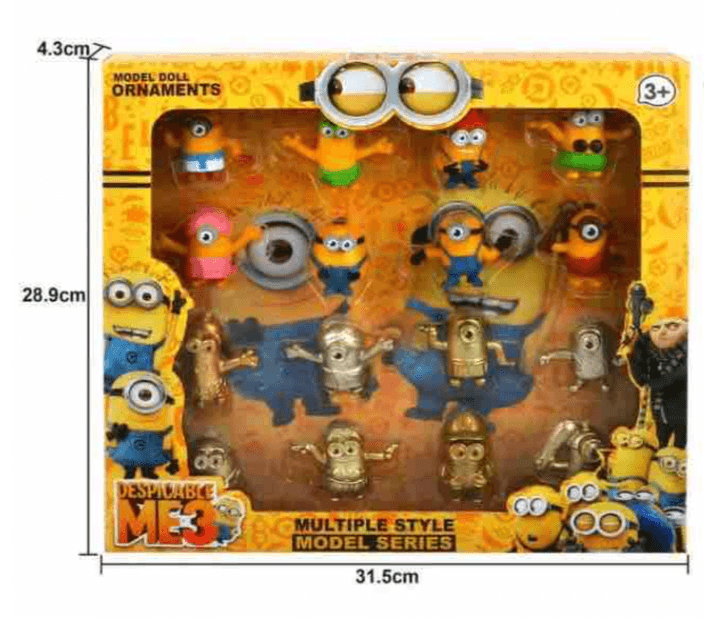 16 PCS Minion-Style Mini Figures Set | Cute Cartoon Character Collectible Toys | Small Action Figures for Kids | Party Favors, Gifts & Decoration