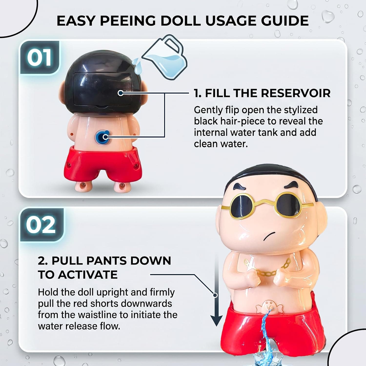 PRANK PISSING - Susu Shin-chan Toy - Interactive Mini Water Spray Squeeze - Refillable Water Prank Toy for Kids & Adults - Hilarious Desktop Decor & Gag Gift - 11cm (Susu Edition) — view 2