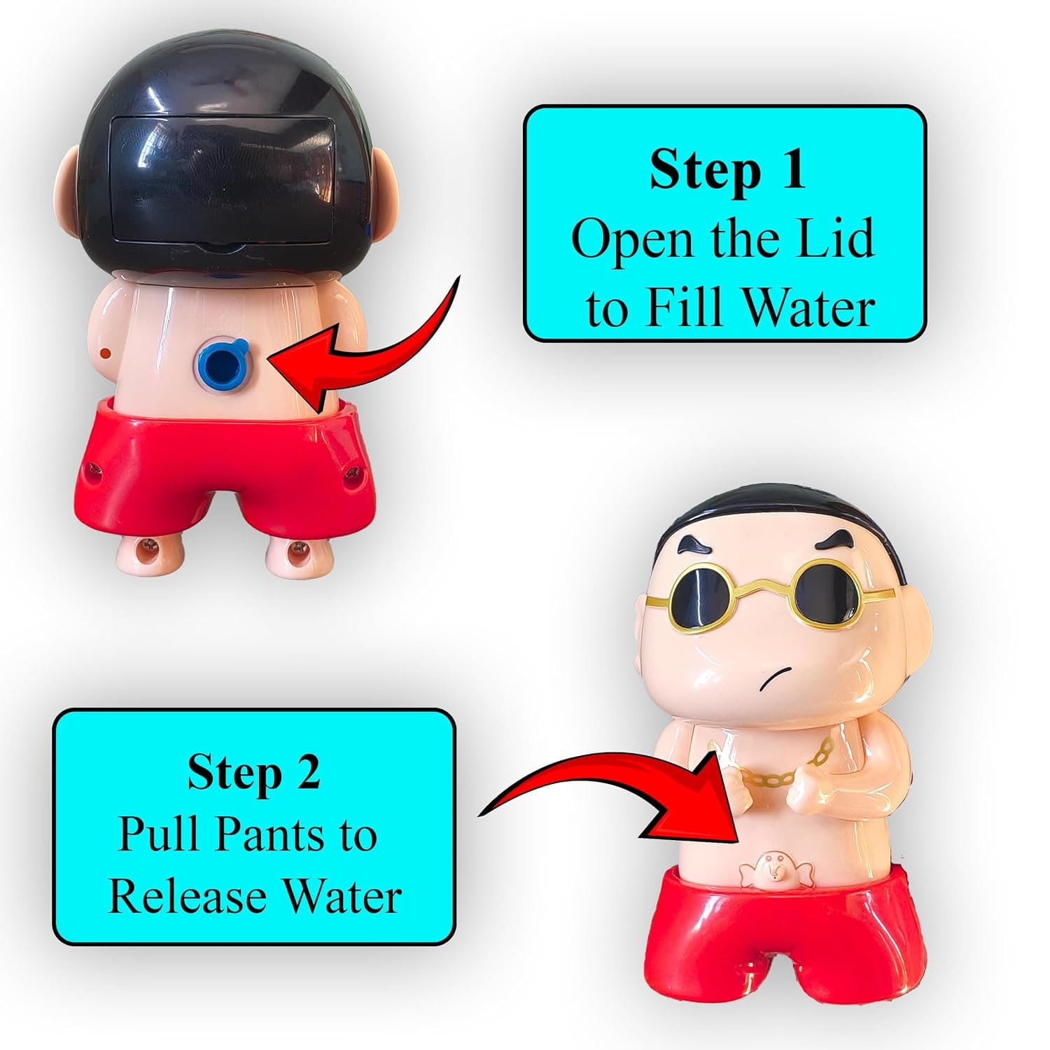 PRANK PISSING - Susu Shin-chan Toy - Interactive Mini Water Spray Squeeze - Refillable Water Prank Toy for Kids & Adults - Hilarious Desktop Decor & Gag Gift - 11cm (Susu Edition) — view 4