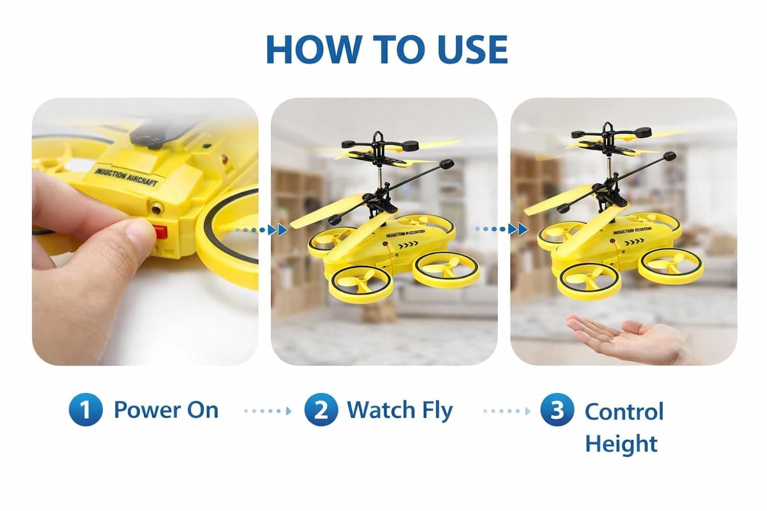 Drone for Kids with Hand Sensor & Remote Control, Rechargeable Light-Up Helicopter for Indoor Play, Birthday Gift for Boys & Girls (5–14 Years) — view 4