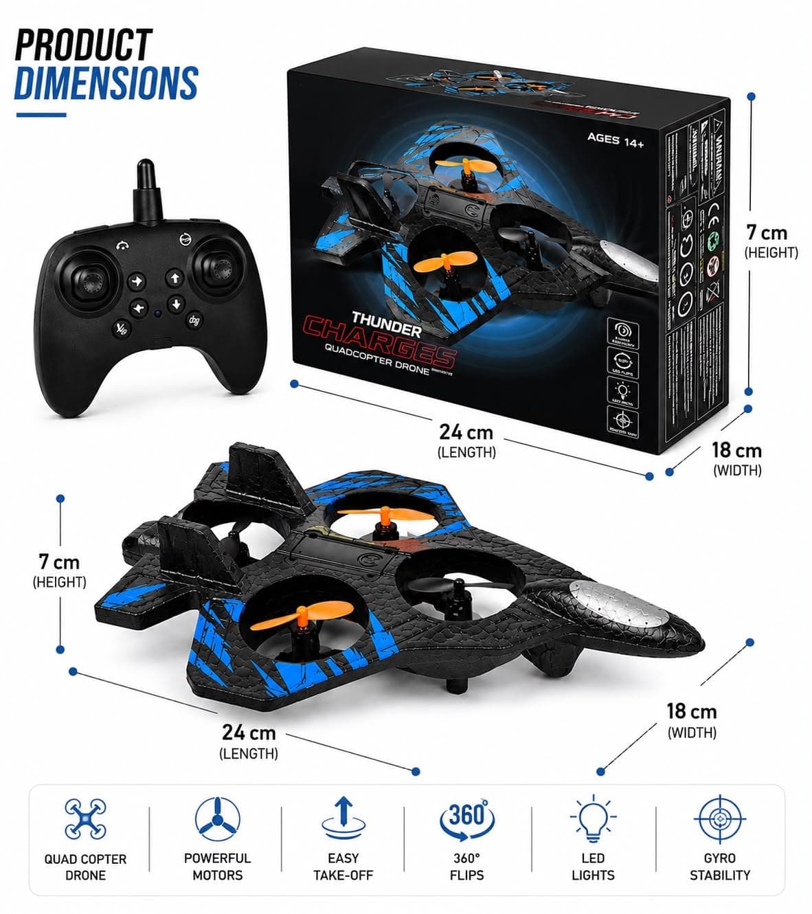 D05 Fighter Plane Flying Toy with Smoke & Light Effects | Remote Control Airplane for Kids | Rechargeable Flying Aircraft Toy | Fun Gift for Boys & Girls — view 2