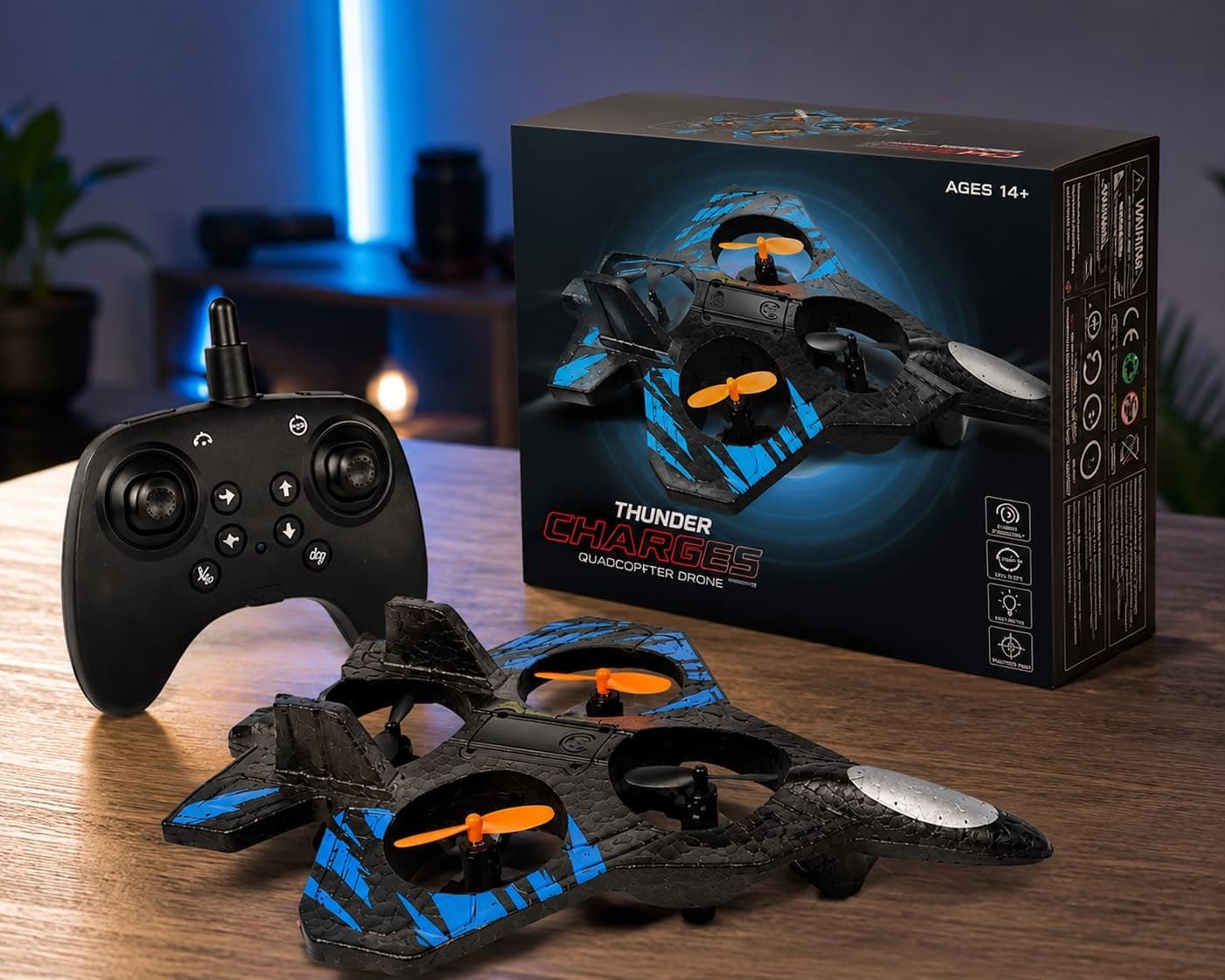 D05 Fighter Plane Flying Toy with Smoke & Light Effects | Remote Control Airplane for Kids | Rechargeable Flying Aircraft Toy | Fun Gift for Boys & Girls — view 3