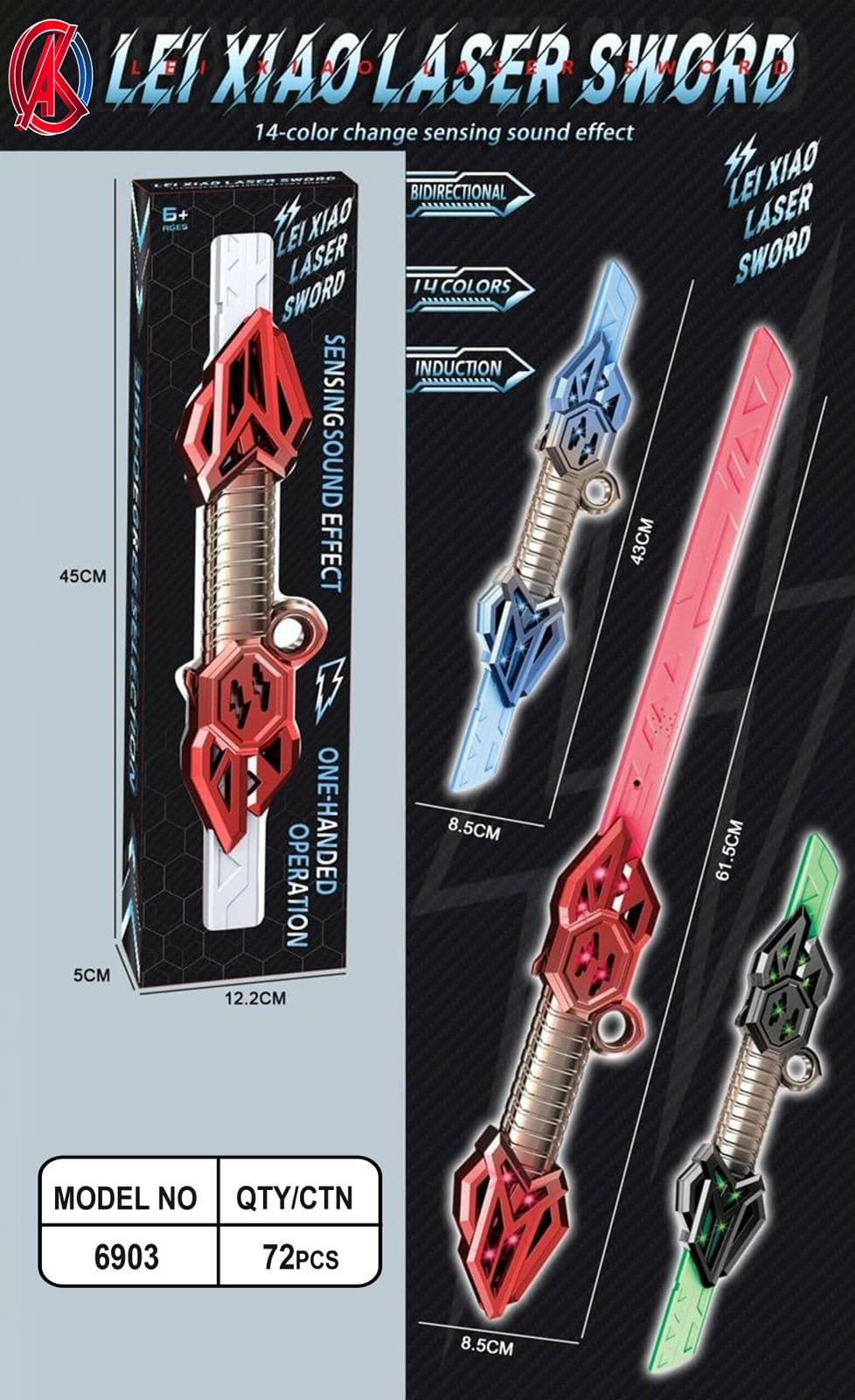 Sparkblade LED Sword with Smoke & Spark Effects – 7-Color Light Katana with Sound FX | Anime Cosplay Prop - 46cm — view 3