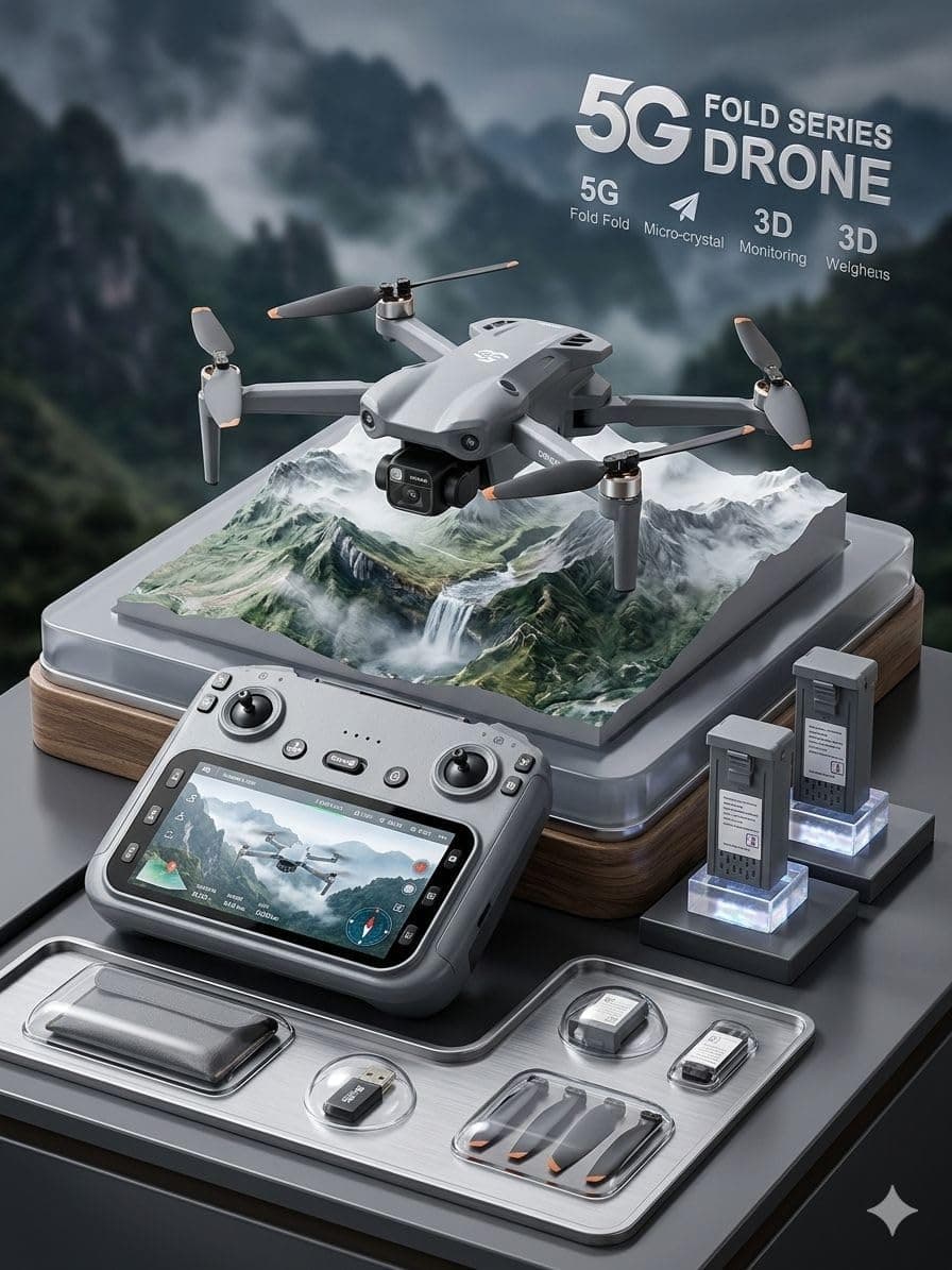GT50 Pro 360° Drone with Extra-Large Screen | Drone with 4k Camera Foldable 1080P HD Drone with FPV Live Video, Smart Gestures Selfie, Altitude Hold, One Key Take Off/Landing, 3D Flips — view 7