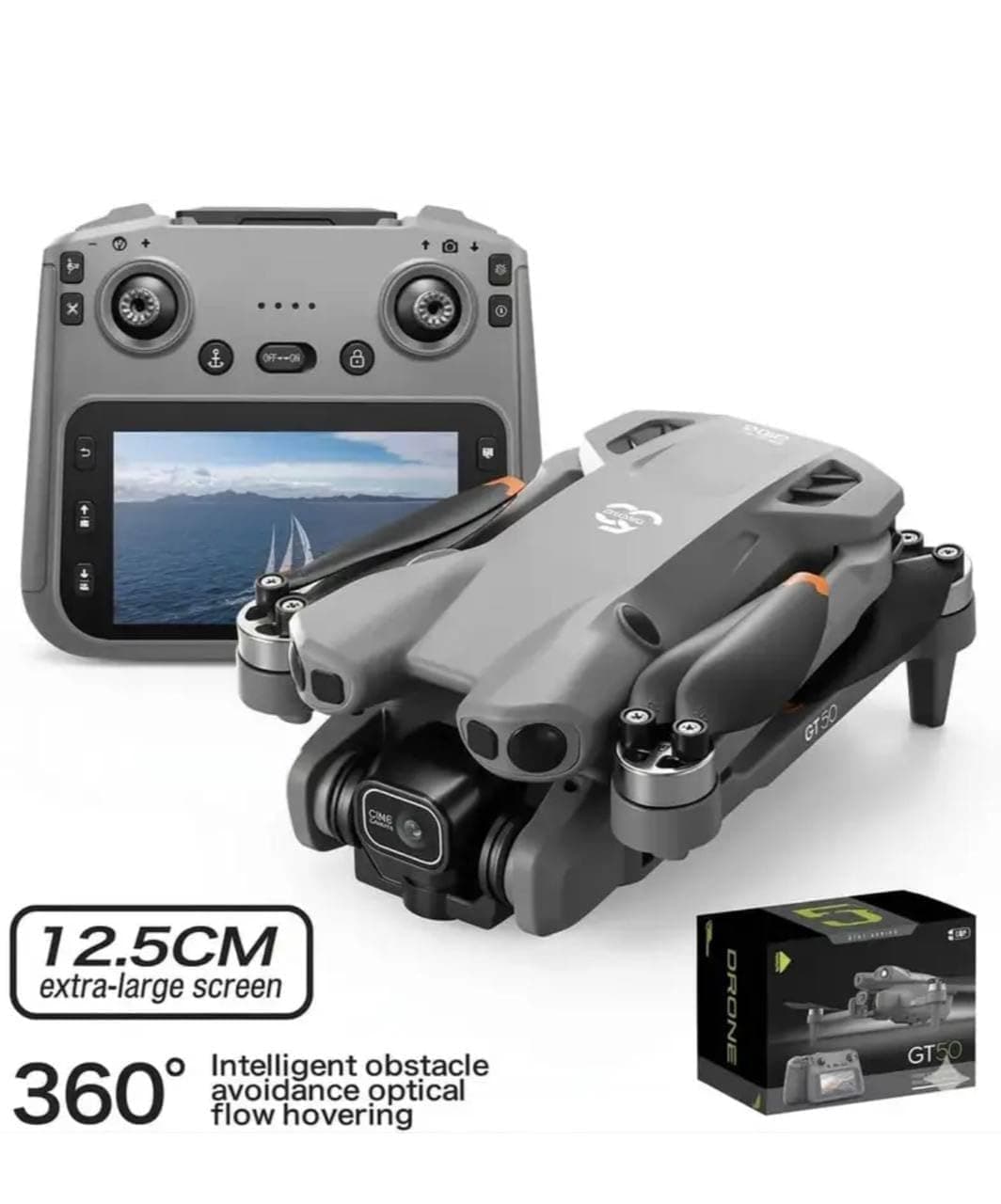GT50 Pro 360° Drone with Extra-Large Screen | Drone with 4k Camera Foldable 1080P HD Drone with FPV Live Video, Smart Gestures Selfie, Altitude Hold, One Key Take Off/Landing, 3D Flips — view 8