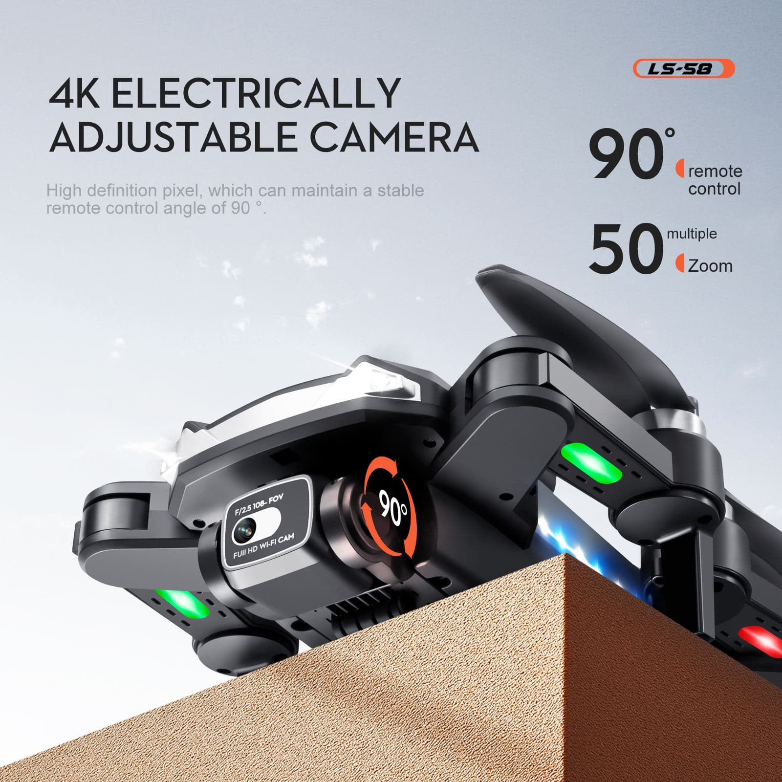 Sky Fly JHD LS58 Obstacle Drone Profesional 4K HD Camera GPS Gimbal Anti Shake Aerial Fold Quadcopter Remote Control Aircraft — view 3