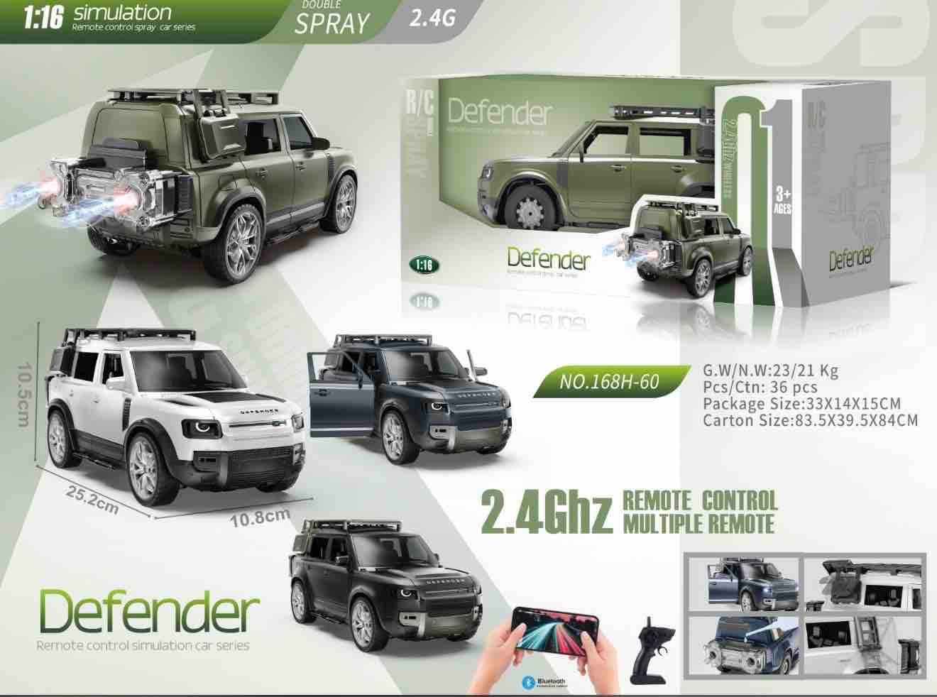 RC Defender Jeep with Double Smoke & App Control | Remote Control Car for Kids