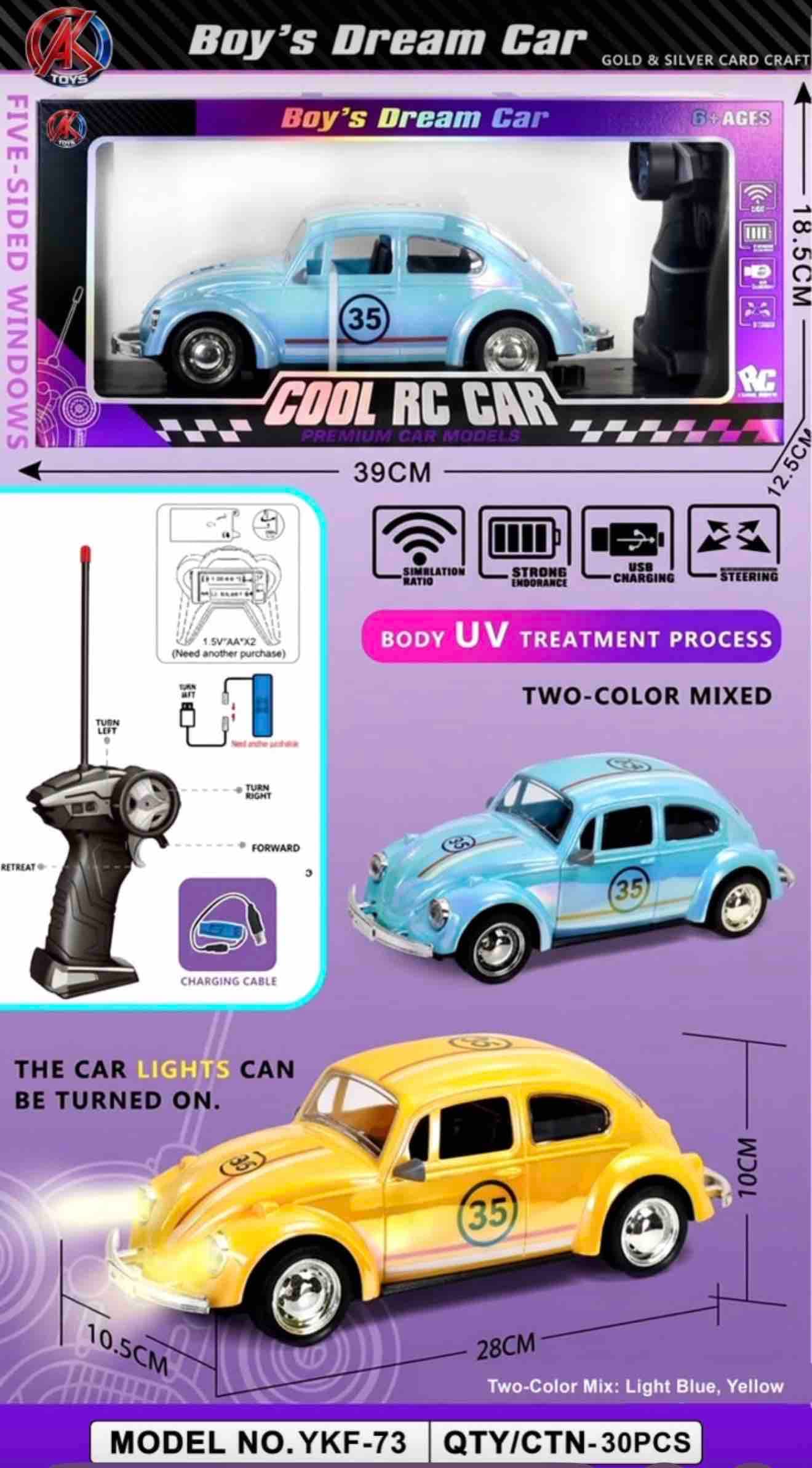 RC Volkswagen Beetle | Metallic Remote Control Car for Kids — view 2