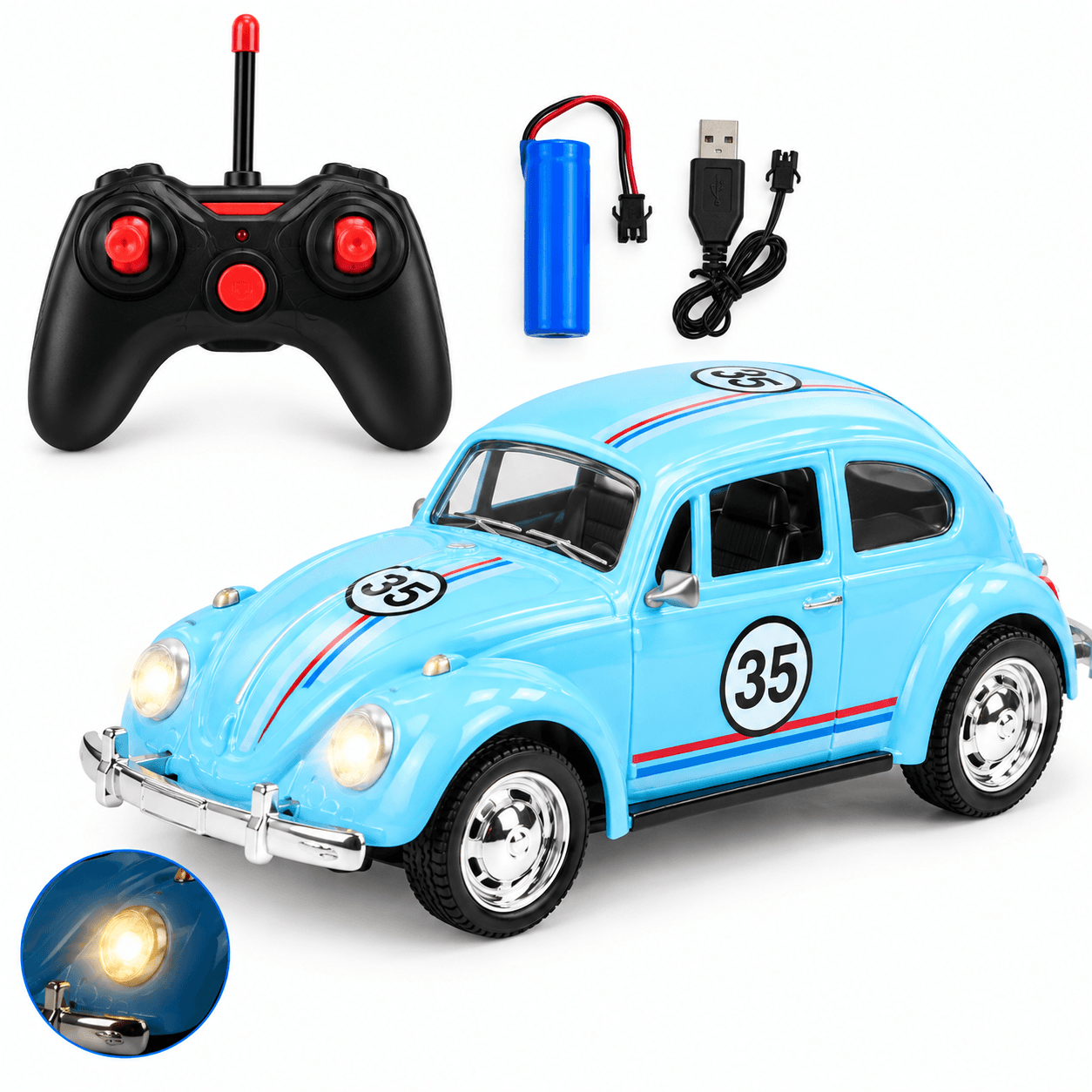 RC Volkswagen Beetle | Metallic Remote Control Car for Kids